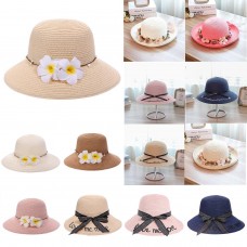 Summer Mujer Panama Hat Straw Wide Brim Cap Travel Beach Casual Sunshdae Caps  eb-44393317